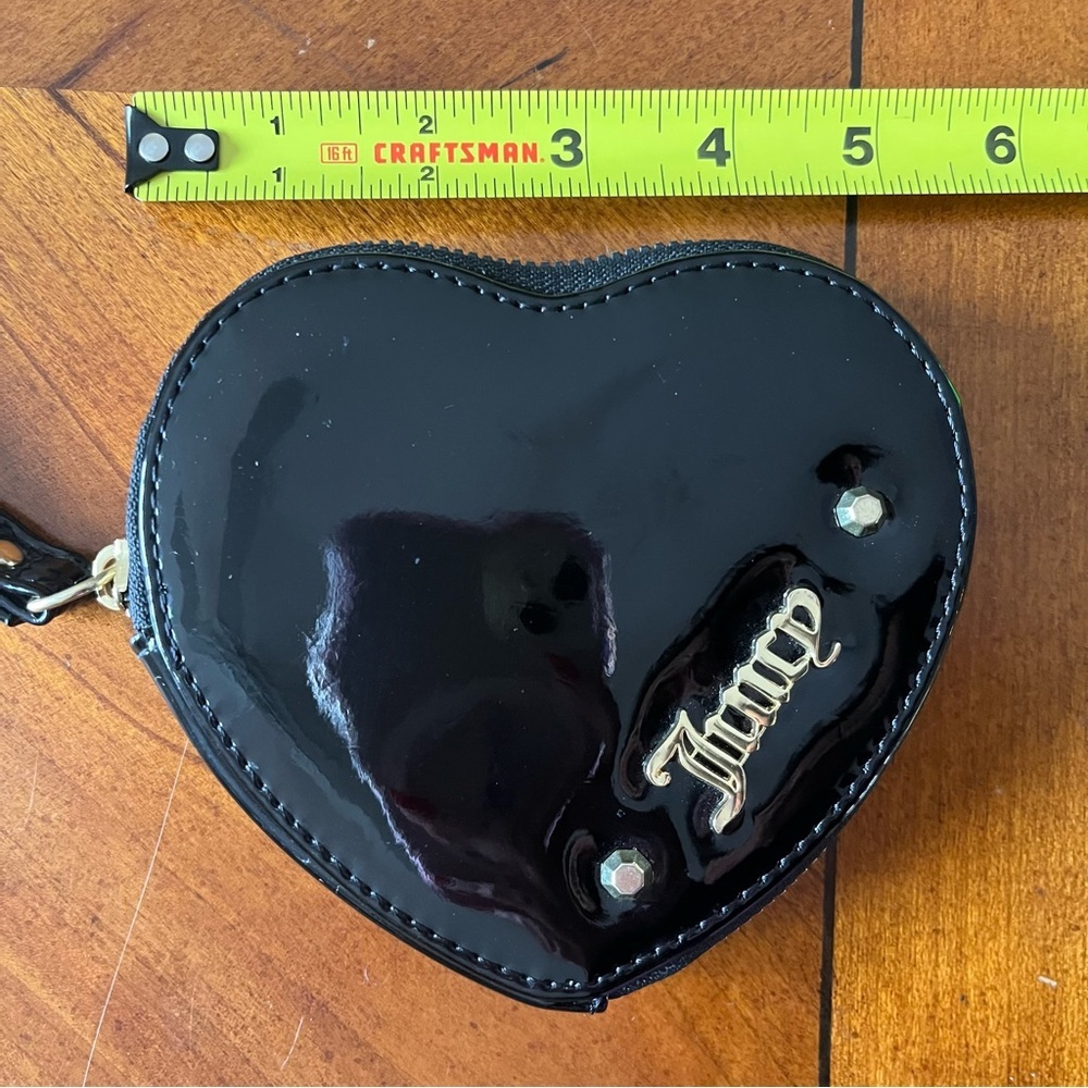 SOLD Juicy Couture Black Heart Shaped Wristlet - Picture 8 of 8